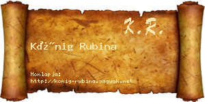 Kőnig Rubina névjegykártya